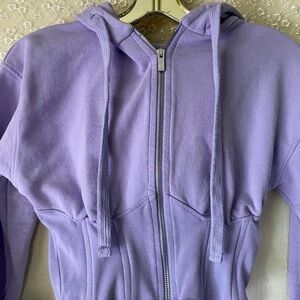 Soft lavender purple zip up sweater hoodie closet style